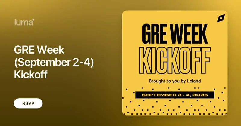 GRE Week (September 2-4) Kickoff